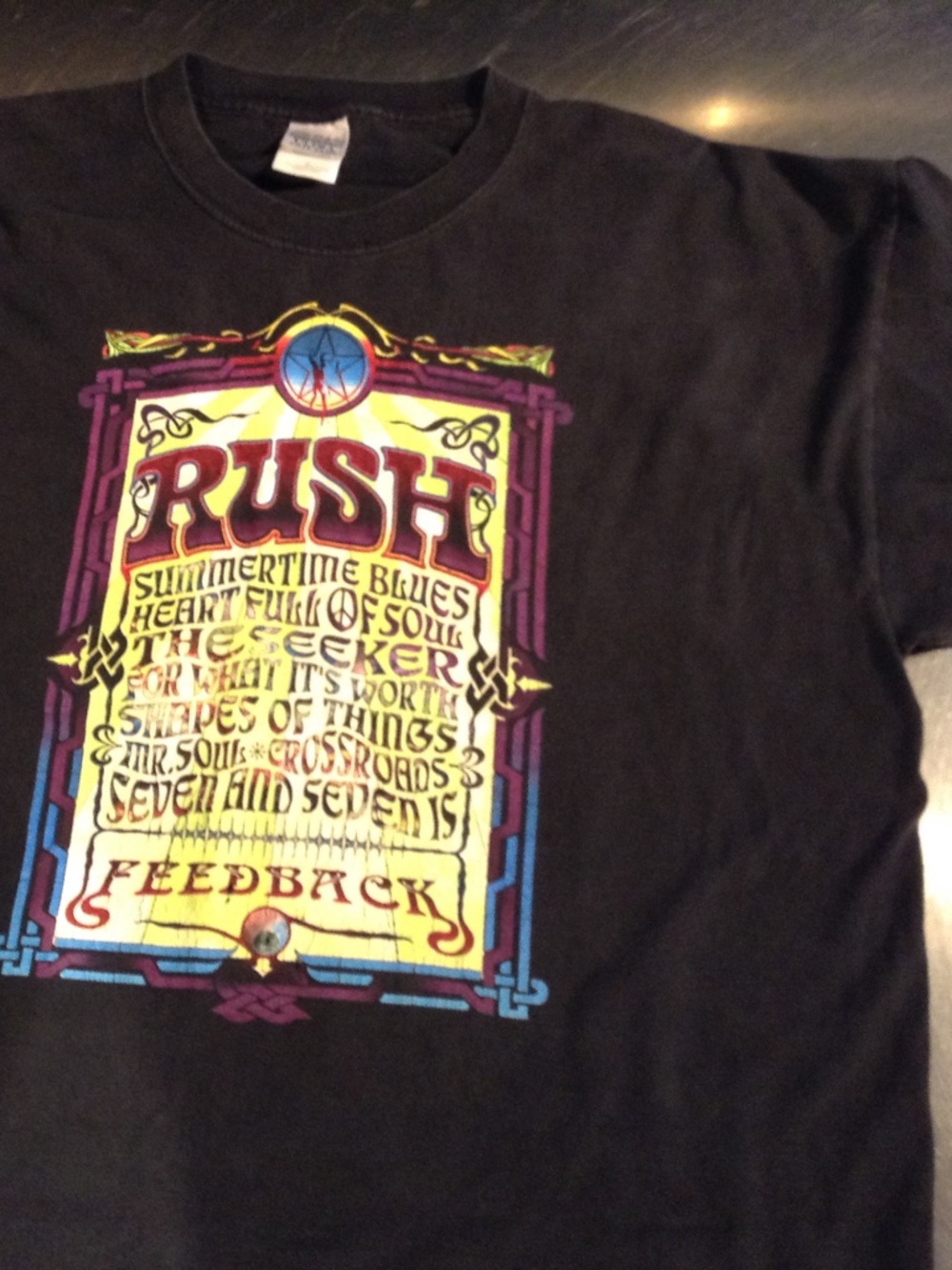Vintage 2004 Rush Rock Band Concert Tour T-Shirt XL Black Tour Cities on Back